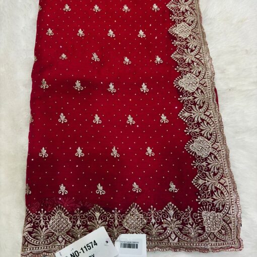 Tarahood Women Embroidered Party Wear Saree