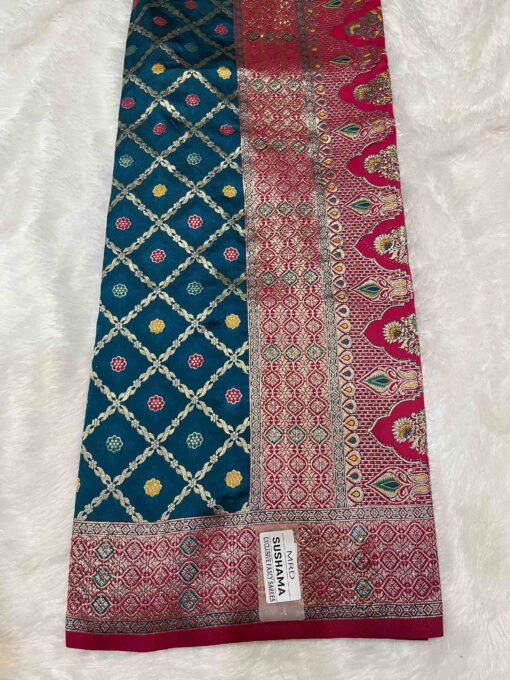 Tarahood Woven Design Jerken Swarovski Pure Silk Kanjeevaram Saree - Image 10