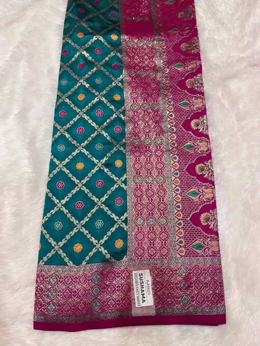 Tarahood Woven Design Jerken Swarovski Pure Silk Kanjeevaram Saree - Image 9