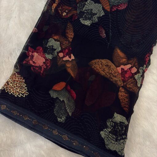 Tarahood Ethnic Grace Rust Print Saree - Image 3