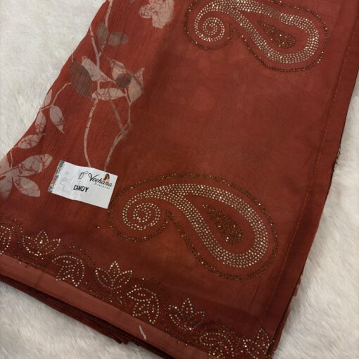 Tarahood Midnight Elegance Paisley Stone Work Daliy Wear saree - Image 4