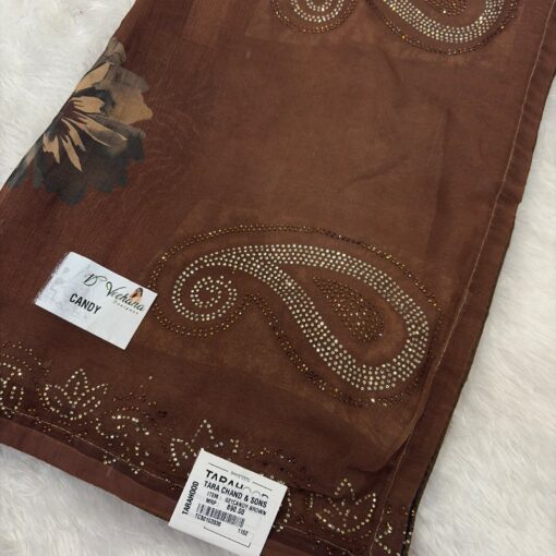 Tarahood Midnight Elegance Paisley Stone Work Daliy Wear saree - Image 6