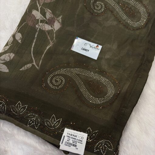 Tarahood Midnight Elegance Paisley Stone Work Daliy Wear saree - Image 7