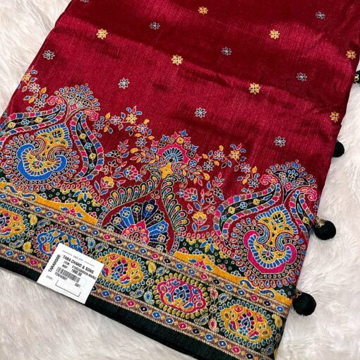 Tarahood Kreshva Sugandha Weaved Royal Silk Saree - Image 7
