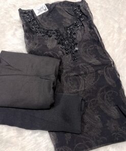 Tarahood Royal Black Embellshed Party Wear Suit