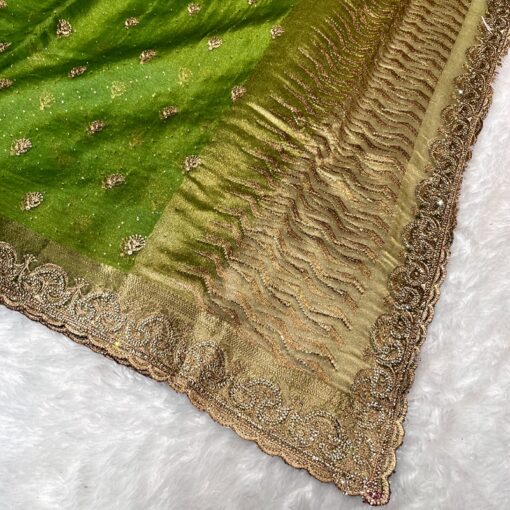 Tarahood Designer Embroidered Chiffon  Party Wear Saree - Image 6