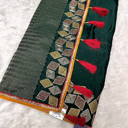 Tarahood Designer Satin Crepe  Saree and Occasional Wear - Image 11