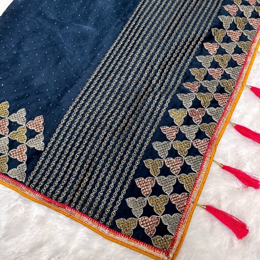 Tarahood Designer Satin Crepe  Saree and Occasional Wear - Image 8
