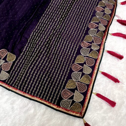 Tarahood Designer Satin Crepe  Saree and Occasional Wear - Image 7