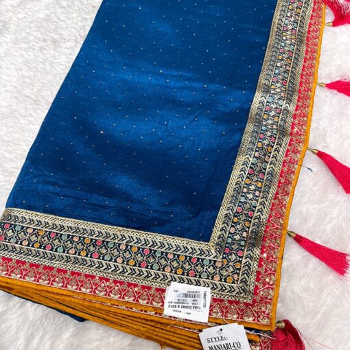Tarahood Vichitra Silk Party Wear Saree - Image 8