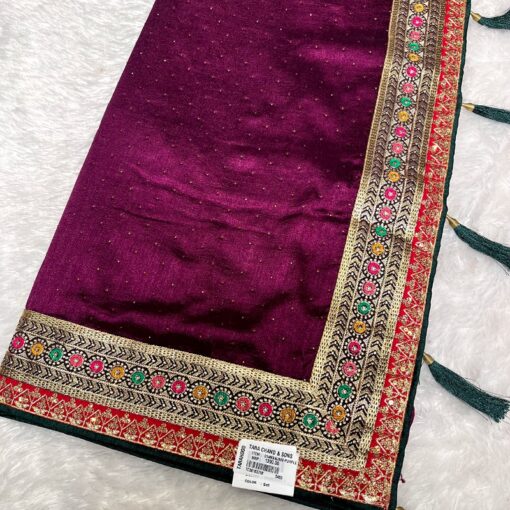Tarahood Vichitra Silk Party Wear Saree - Image 6