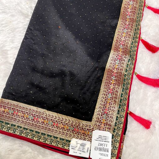 Tarahood Vichitra Silk Party Wear Saree - Image 5