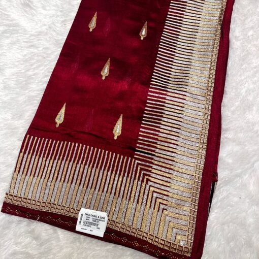 Tarahood Vichitra Silk Party Wear Saree - Image 7