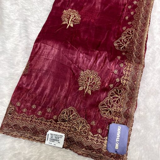 Crush Designer Hand work and Party Wear Saree - Image 7