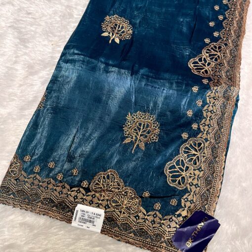 Crush Designer Hand work and Party Wear Saree - Image 6
