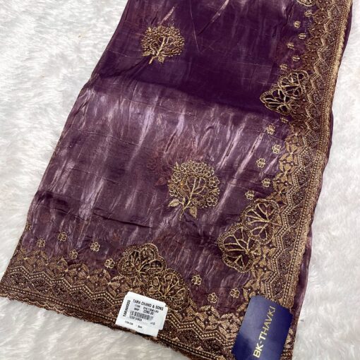 Crush Designer Hand work and Party Wear Saree - Image 2