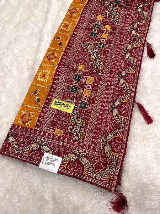 Royal Rajwadi Bandhani Saree by Tarahood – Handcrafted Heritage Wear - Image 21
