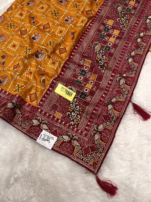 Royal Rajwadi Bandhani Saree by Tarahood – Handcrafted Heritage Wear - Image 22