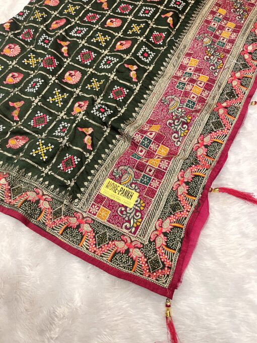 Royal Rajwadi Bandhani Saree by Tarahood – Handcrafted Heritage Wear - Image 30