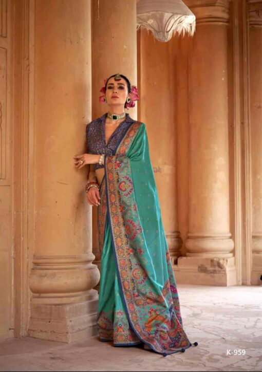 Tarahood Kreshva Sugandha Weaved Royal Silk Saree - Image 9