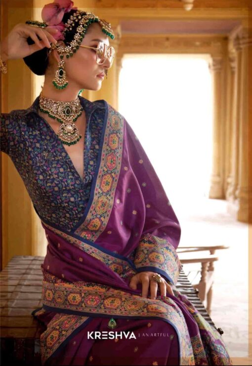 Tarahood Kreshva Sugandha Weaved Royal Silk Saree - Image 14