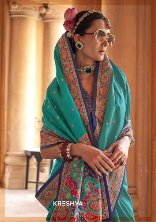 Tarahood Kreshva Sugandha Weaved Royal Silk Saree - Image 8