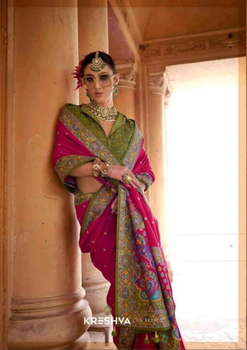 Tarahood Kreshva Sugandha Weaved Royal Silk Saree - Image 11