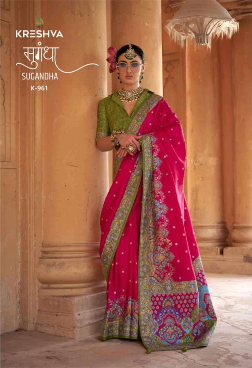 Tarahood Kreshva Sugandha Weaved Royal Silk Saree - Image 12